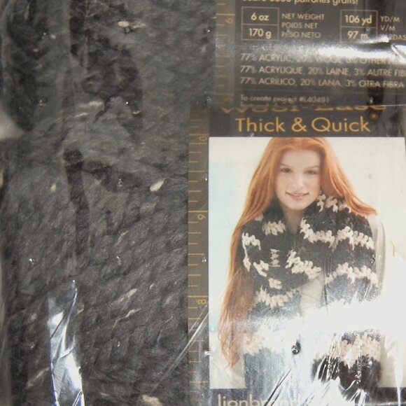 Same Dye Lot of 6, LBY Wool-Ease Thick & Quick, Super Bulky #6, Graphite Gray - Picture 4 of 6